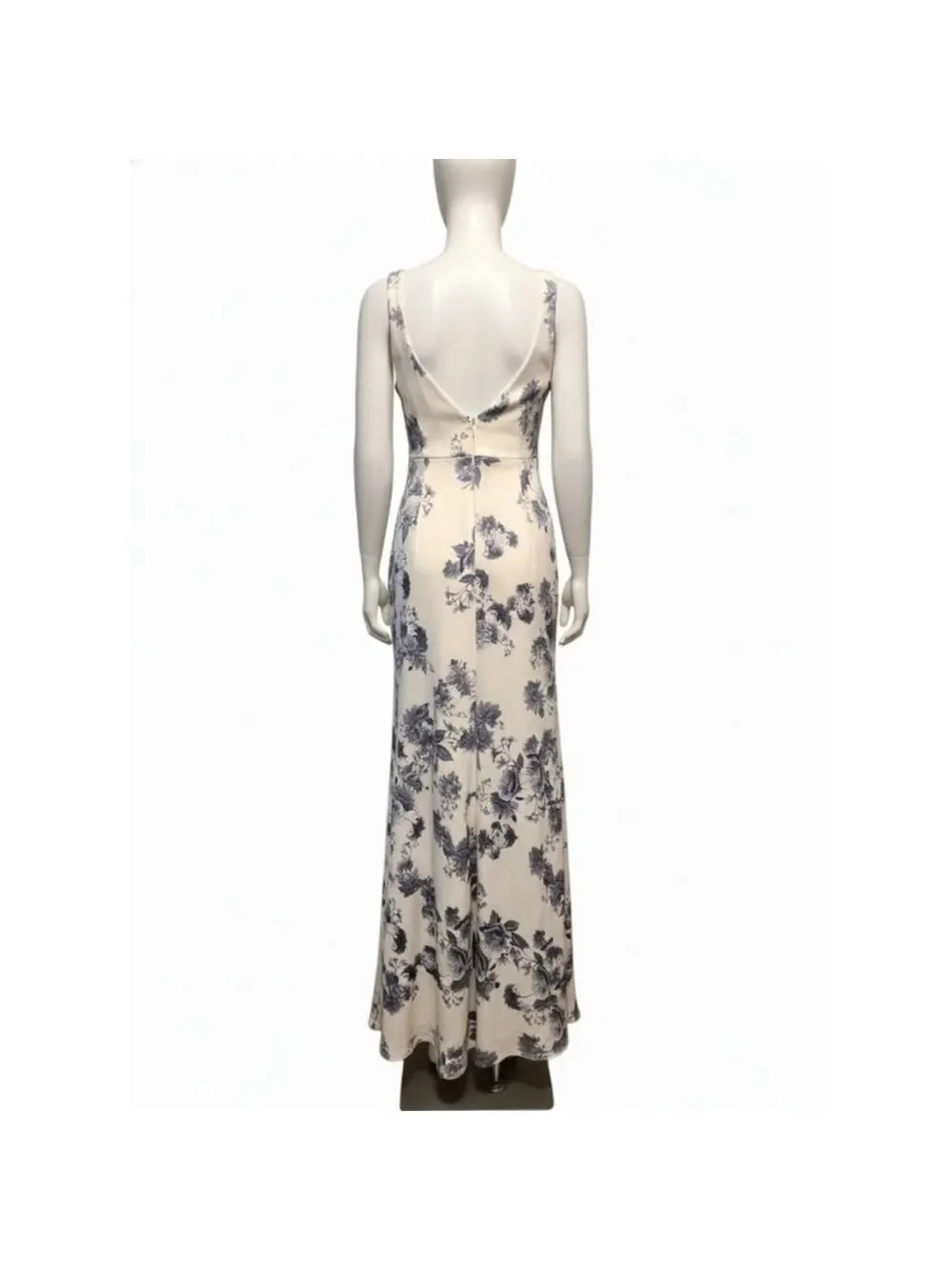 B Smart Juniors 9 Beige Blue Floral Maxi Dress - Picture 5 of 10